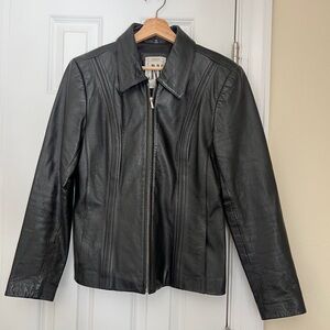 Vintage Jones New York Medium Black Genuine Leather Jacket for Women